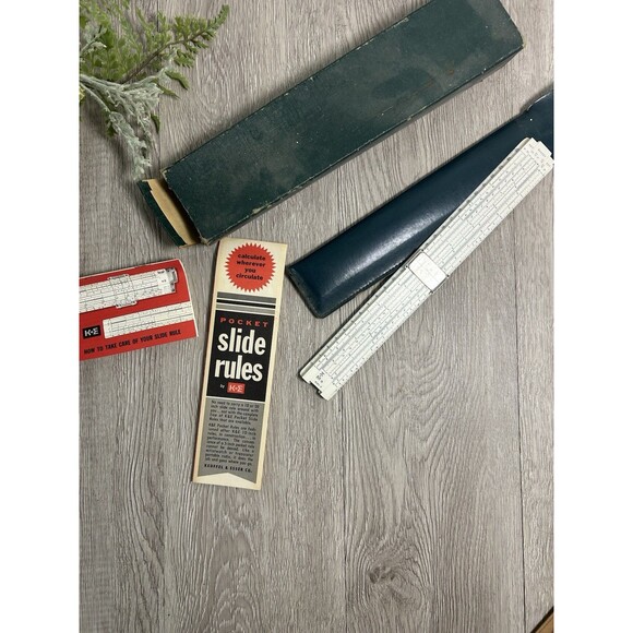 Vintage Keuffel & Esser Slide Rule 68-1576 With Box, Case, & Care Instructions - Picture 1 of 6